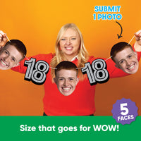 One photo used to create five faces for 18th birthday garland