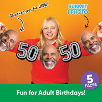 One photo creates five custom faces for 50th birthday garland