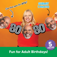 One photo creates five custom faces for 80th birthday garland