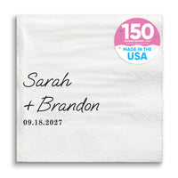 Custom Text - Simple Wedding Script Napkins