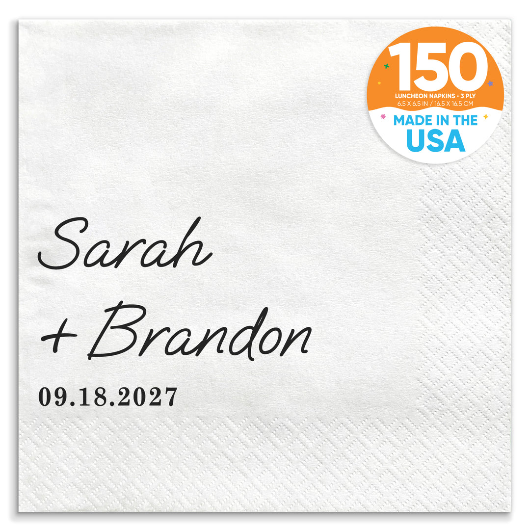 Custom Text - Simple Wedding Script Napkins