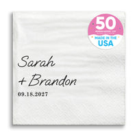 Custom Text - Simple Wedding Script Napkins