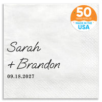 Custom Text - Simple Wedding Script Napkins