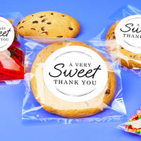 Sweet Wedding Thank You Stickers & Clear Cookie Bags - 25 Ct