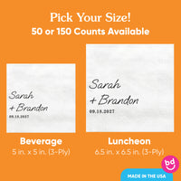 Custom Text - Simple Wedding Script Napkins