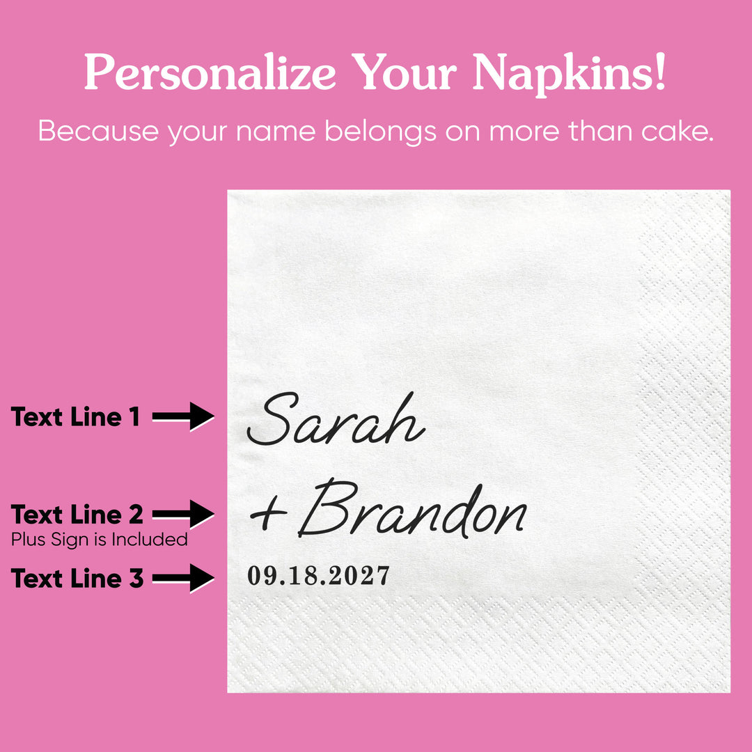 Custom Text - Simple Wedding Script Napkins