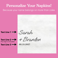 Custom Text - Simple Wedding Script Napkins