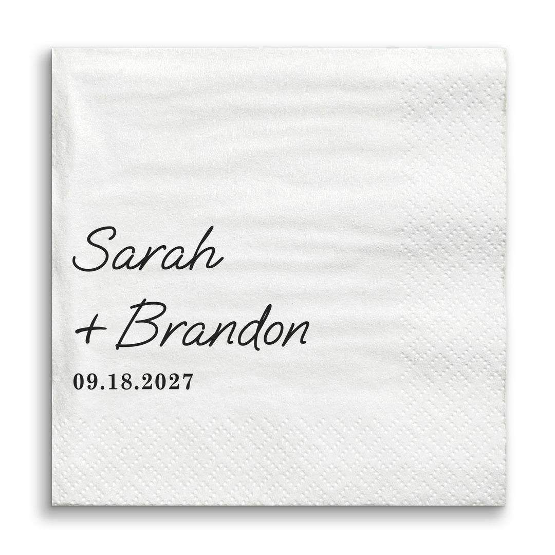 Custom Text - Simple Wedding Script Napkins