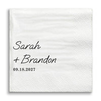 Custom Text - Simple Wedding Script Napkins