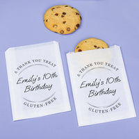 Custom Text Paper Treat Bags - Simple Script
