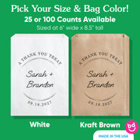 Custom Text Paper Treat Bags - Simple Script