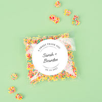 Custom Text Stickers & Clear Cookie Bags -  Wedding