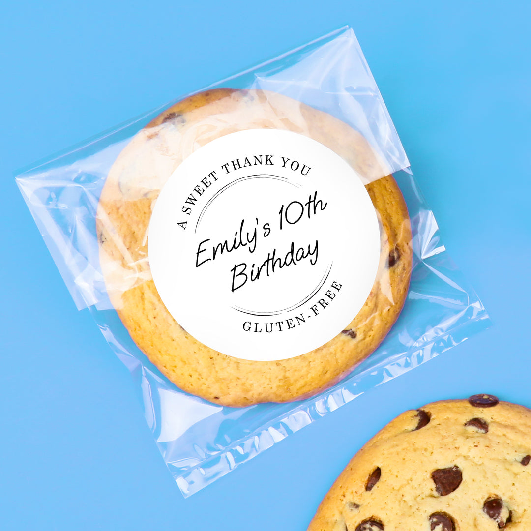 Custom Text Stickers & Clear Cookie Bags -  Wedding