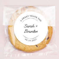 Custom Text Stickers & Clear Cookie Bags -  Wedding
