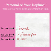 Custom Text - Cherry Red Simple Wedding Script Napkins