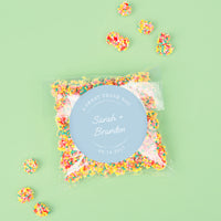 Custom Text Stickers & Clear Cookie Bags -  Dusty Blue Thank You