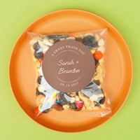 Custom Text Stickers & Clear Cookie Bags - Mocha Brown Thank You