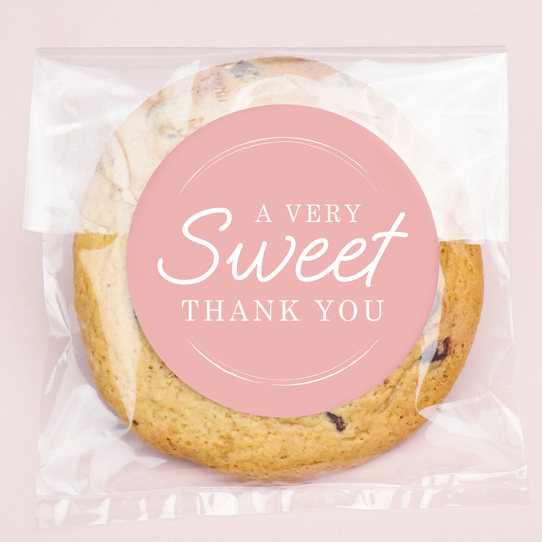 Sweet Wedding Thank You Stickers & Clear Cookie Bags - 25 Ct