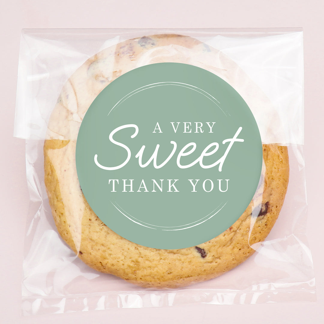 Sweet Wedding Thank You Stickers & Clear Cookie Bags - 25 Ct