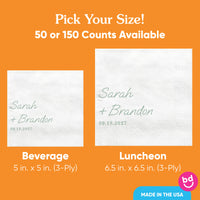 Custom Text - Sage Green Simple Wedding Script Napkins