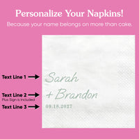 Custom Text - Sage Green Simple Wedding Script Napkins