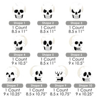Skulls - Lawn Decorations - Outdoor Halloween Party Yard Decorations - 10 Piece