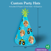 Custom Monster Truck Cone Hat - 8 Ct