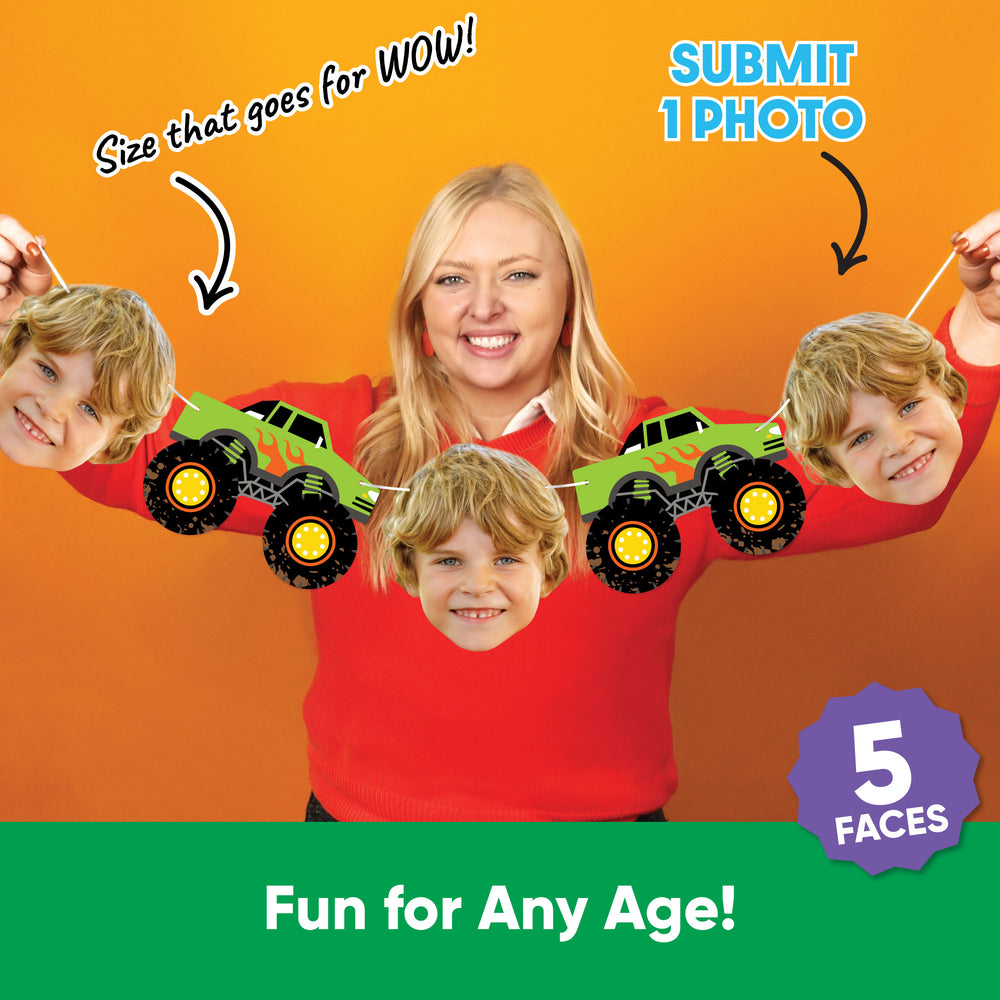 Custom Face Garland Banner - Monster Truck