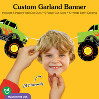 Custom Face Garland Banner - Monster Truck