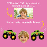 Custom Face Garland Banner - Monster Truck