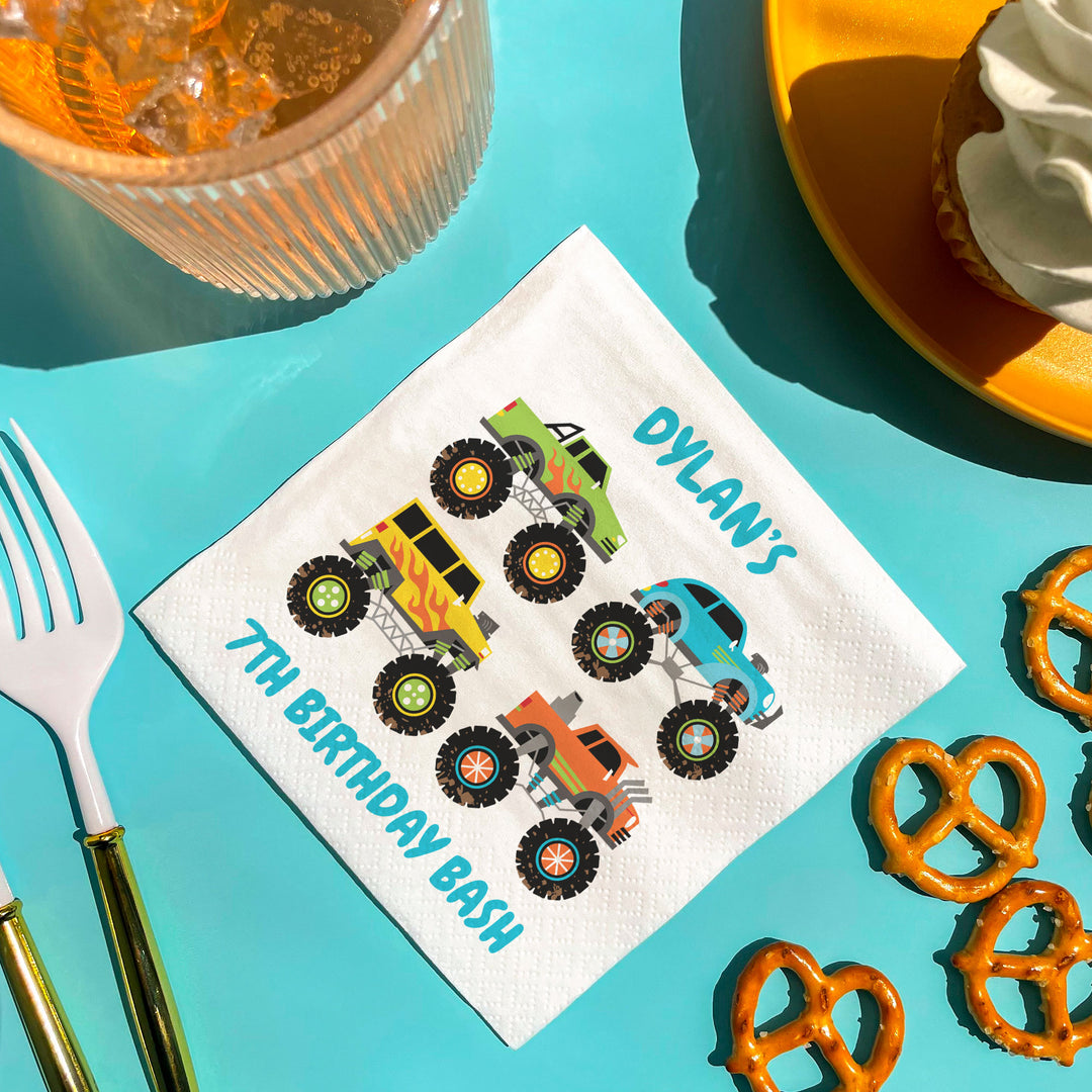 Custom Text Napkins -  Monster Truck