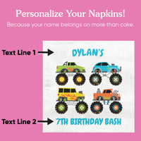 Custom Text Napkins -  Monster Truck