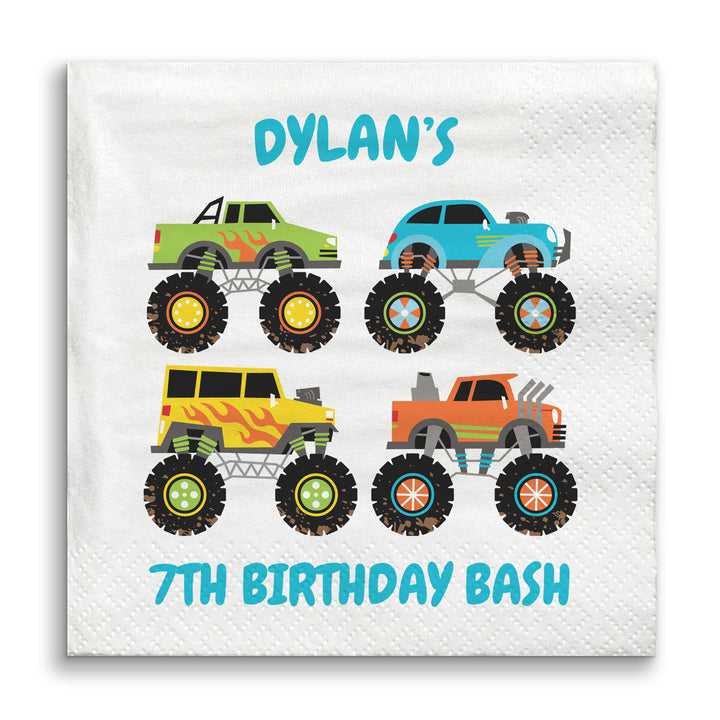 Custom Text Napkins -  Monster Truck