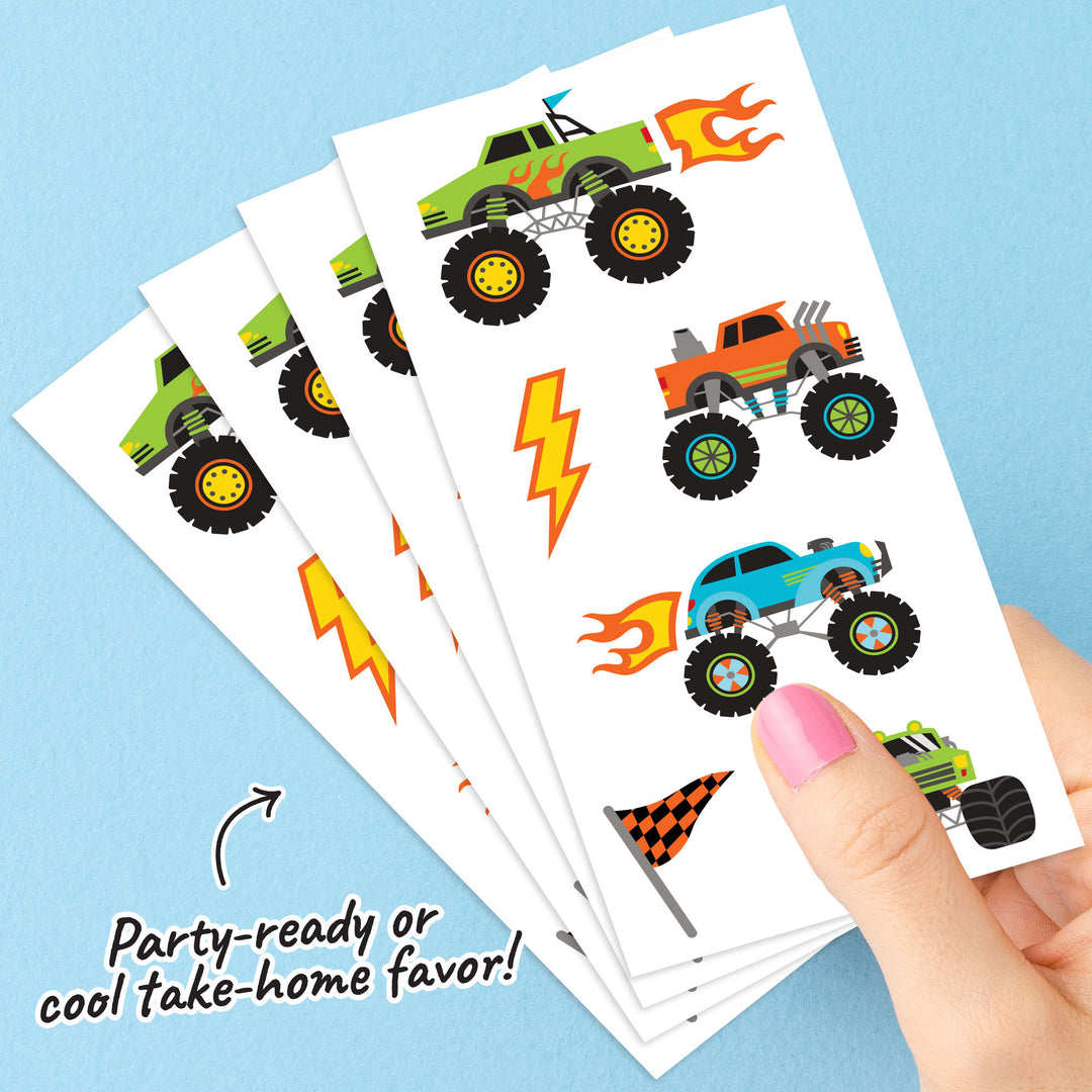 Monster Truck Temporary Tattoos - 72 Ct