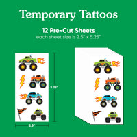 Monster Truck Temporary Tattoos - 72 Ct