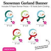 Snowman Garland Banner - 15 Pc