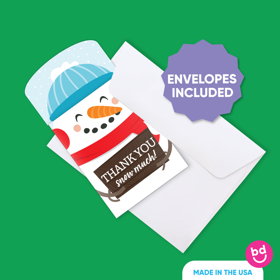 Snowman Thank You Snow Much Nifty Gifty Card Holders - 8 Ct