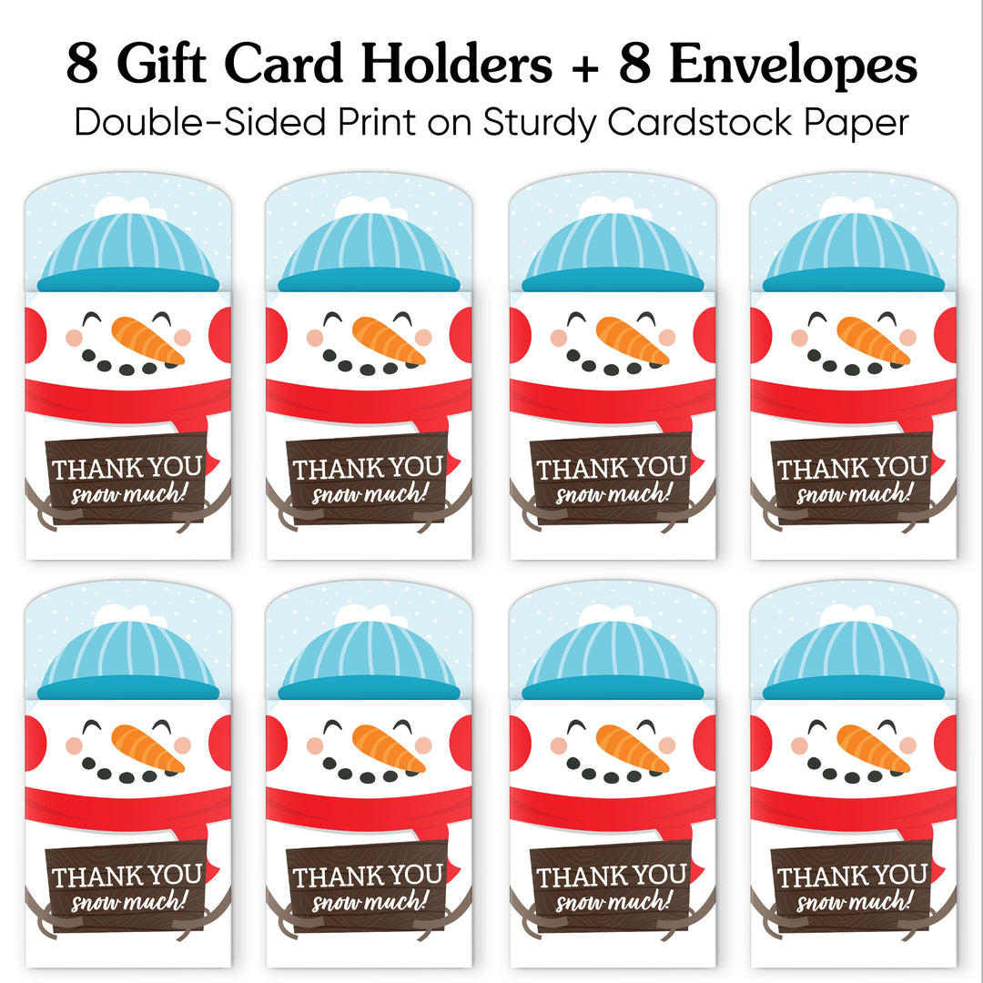 Snowman Thank You Snow Much Nifty Gifty Card Holders - 8 Ct