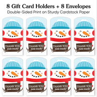 Snowman Thank You Snow Much Nifty Gifty Card Holders - 8 Ct