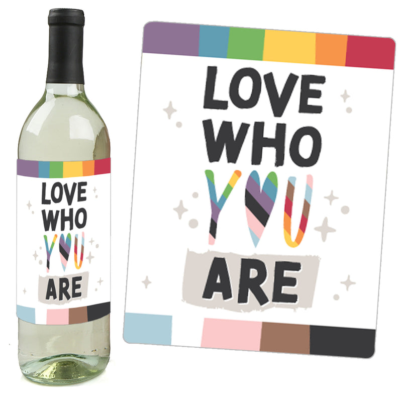 So Many Ways to Be Human - Pride Party Decorations for Women and Men - Wine Bottle Label Stickers - Set of 4
