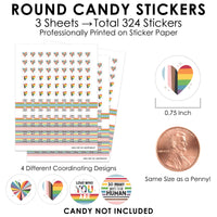 So Many Ways to Be Human - Pride Party Small Round Candy Stickers - Party Favor Labels - 324 Count