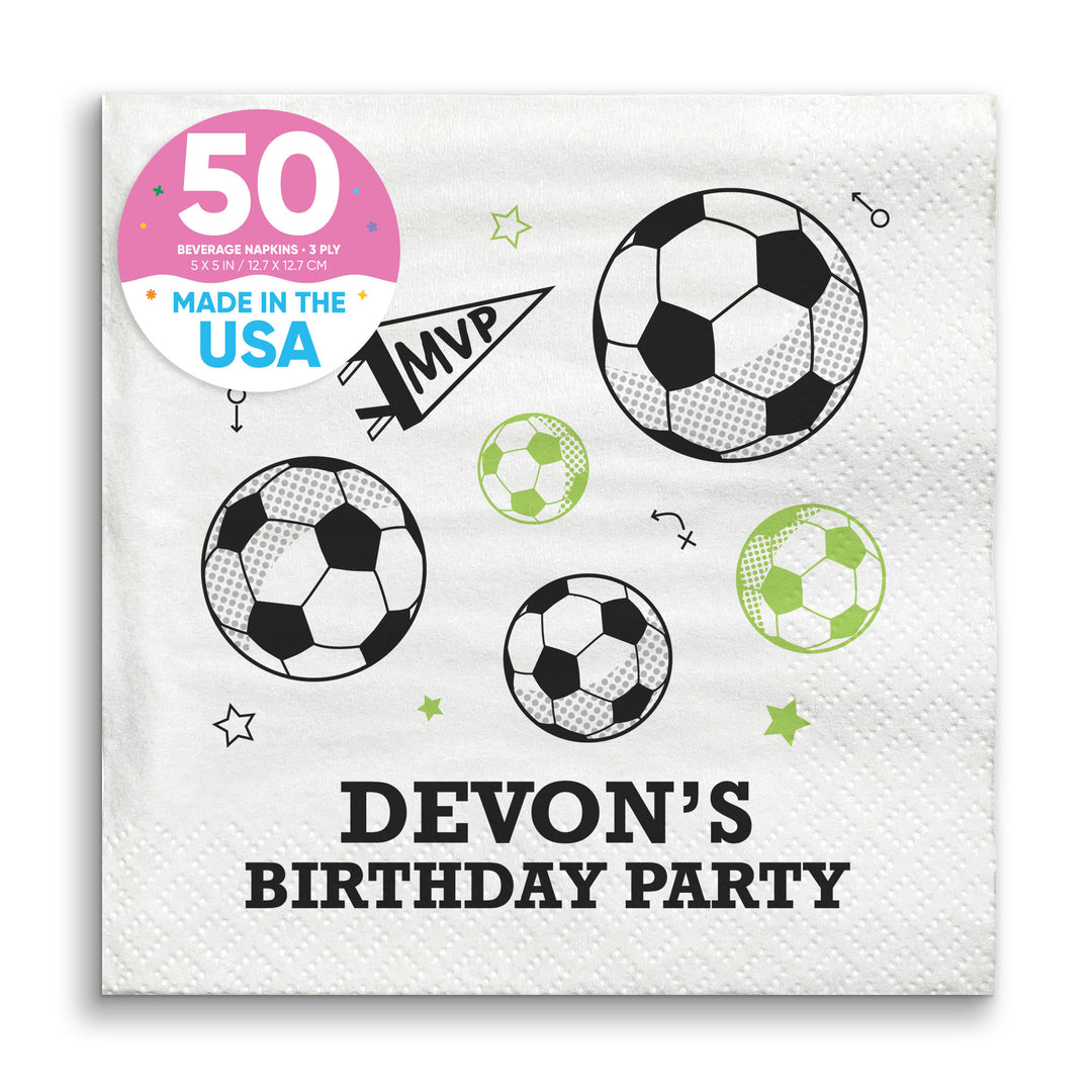 Custom Text Napkins - Soccer