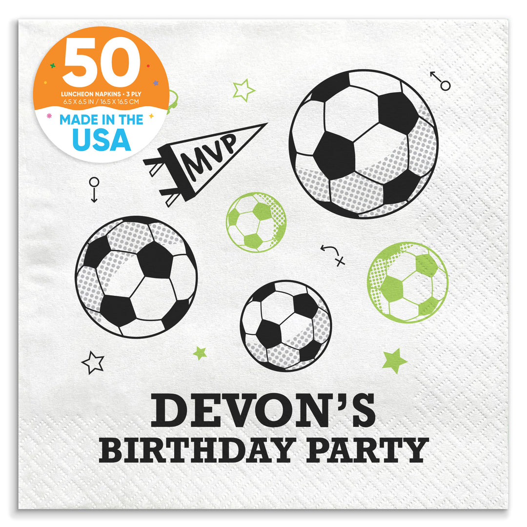 Custom Text Napkins - Soccer