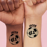Custom Text Soccer Temporary Tattoos - 12 Ct