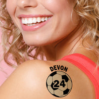 Custom Text Soccer Temporary Tattoos - 12 Ct