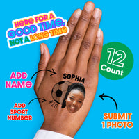 Custom Photo Soccer Temporary Tattoos - 12 Ct