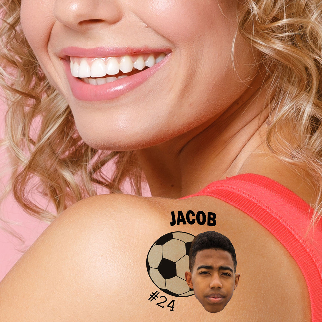 Custom Photo Soccer Temporary Tattoos - 12 Ct
