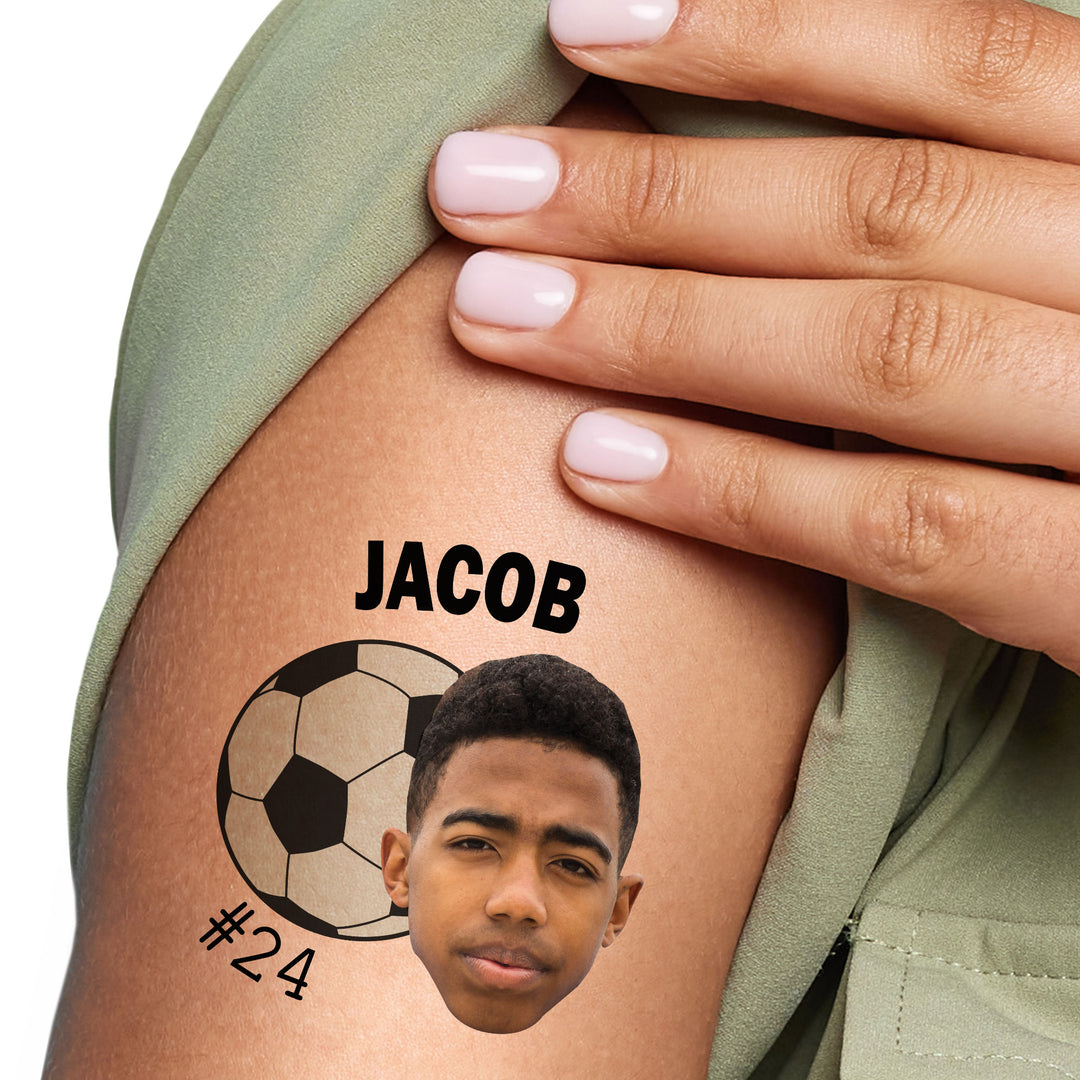 Custom Photo Soccer Temporary Tattoos - 12 Ct