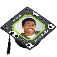 Soccer personalized graduation cap cover Class of 2026