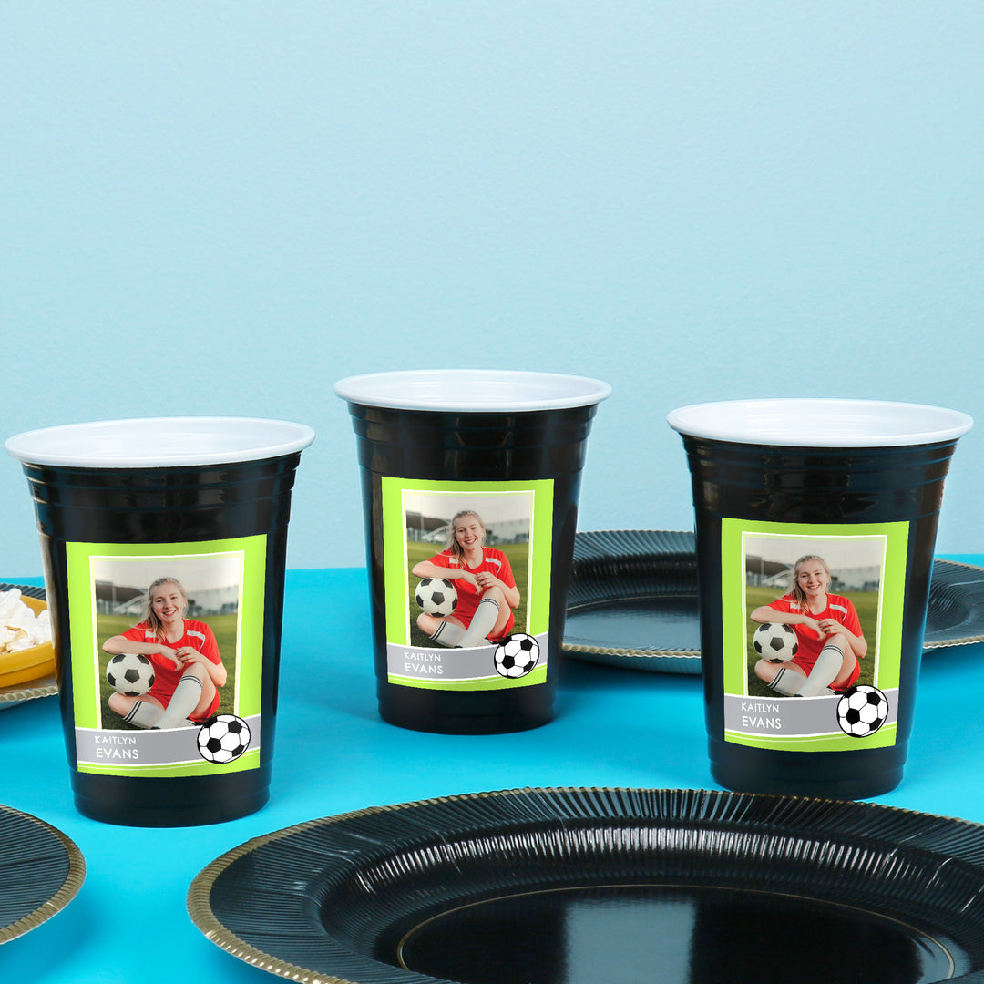 Custom Photo Party Cups - Soccer - 16 Ct